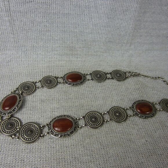 Vintage Concho Belt Womens Large Medallion Wood Chain Western Fashion main image 5